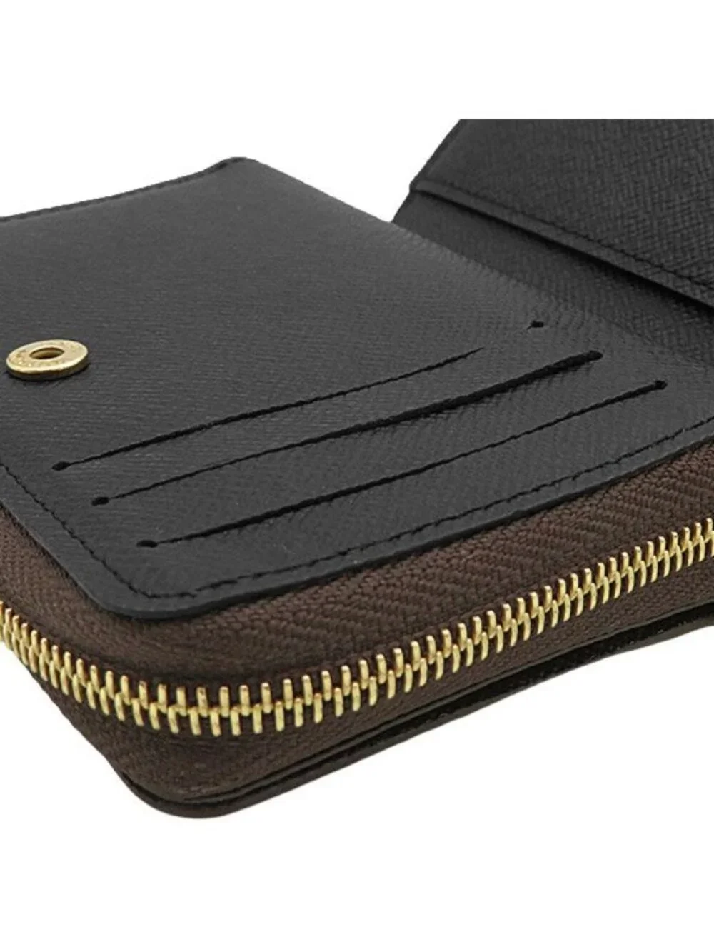 Louis Vuitton Bifold Wallet Portefeuille Lou Monogram Canvas Reverse Gold Brown